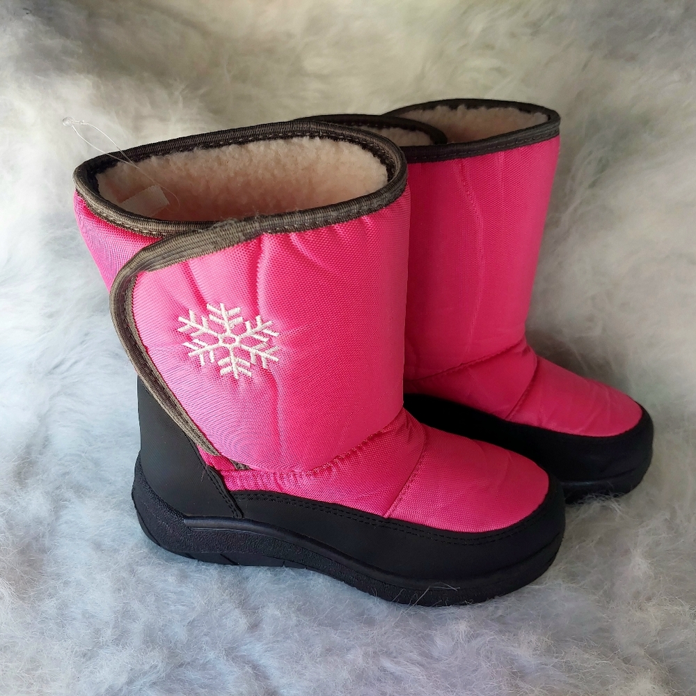 Snow Boots Pink and Black Girl's Size 2